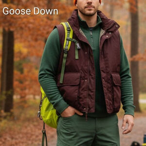 Premier Northern Goose Down Filled Puffer Vest Multi-pocket Utility Gorpcore L